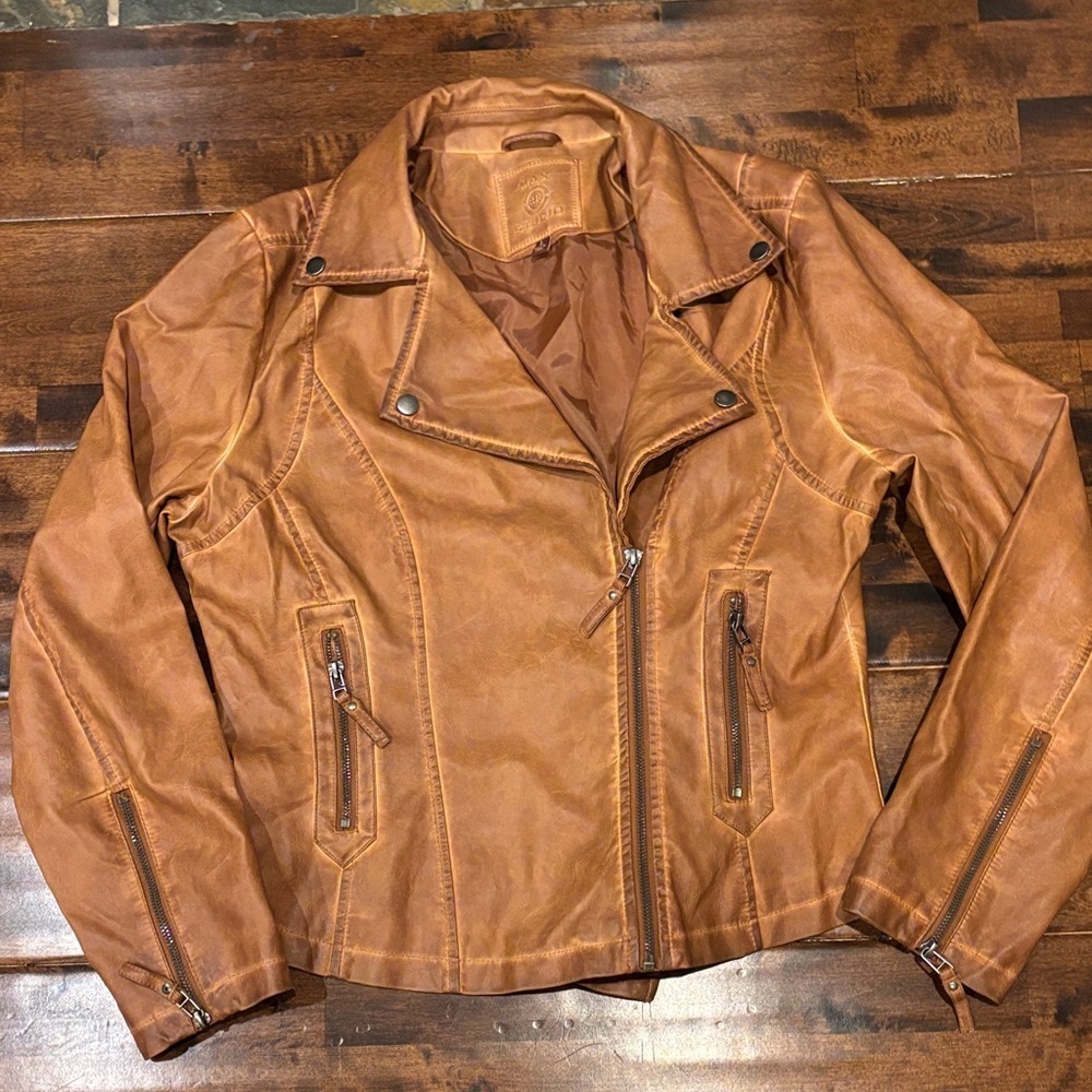 Max Studio Tan Faux Leather Jacket